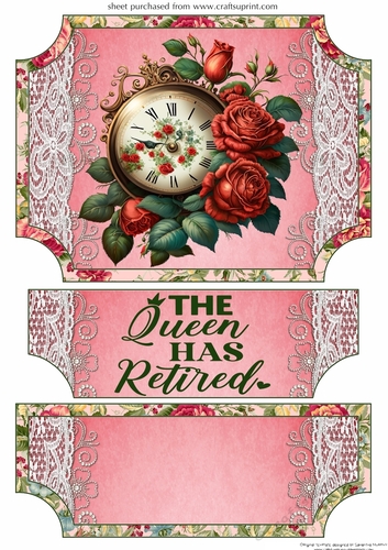 Red rose clock retirement easel topper and layered stopper(no base)4