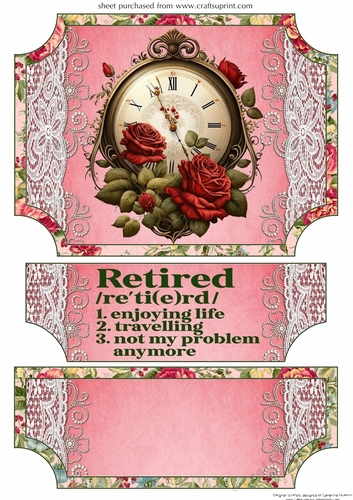 Red rose clock retirement easel topper and layered stopper(no base)5