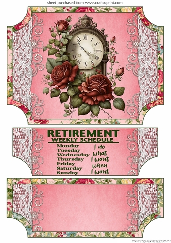 Red rose clock retirement easel topper and layered stopper(no base)6