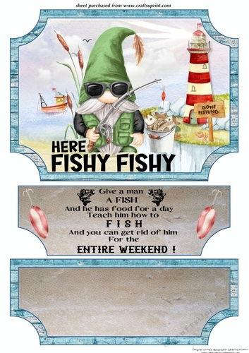 Fishing gnome easel topper and layered stopper(no base)3