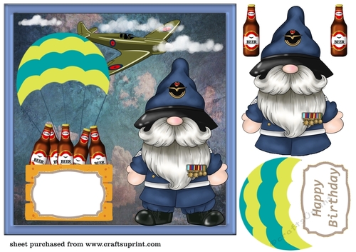 Air force gnome Birthday card front