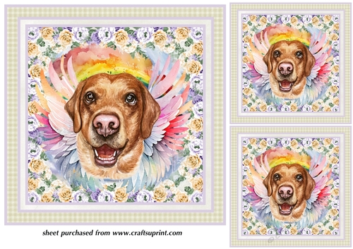 3 Labrador sympathy card fronts/toppers 1