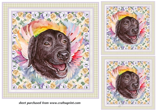 3 Labrador sympathy card fronts/toppers 2