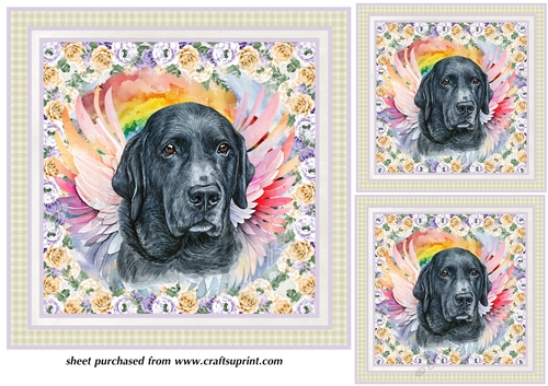 3 Labrador sympathy card fronts/toppers 3