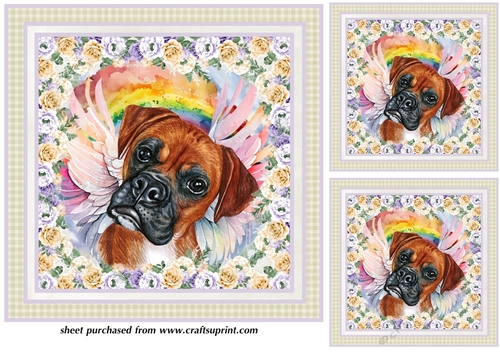 3 Boxer sympathy card fronts/toppers 