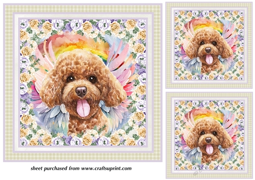 3 Poodle sympathy card fronts/toppers 1