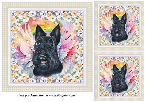 3 Scottish Terrier sympathy card fronts/toppers 1