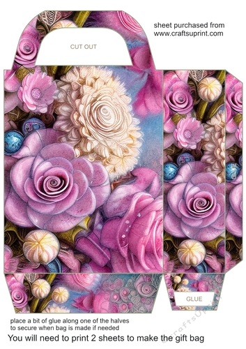 Pink and blue floral gift bag 3