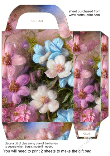 Pink and blue floral gift bag 4