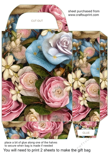 Pink and blue floral gift bag 5