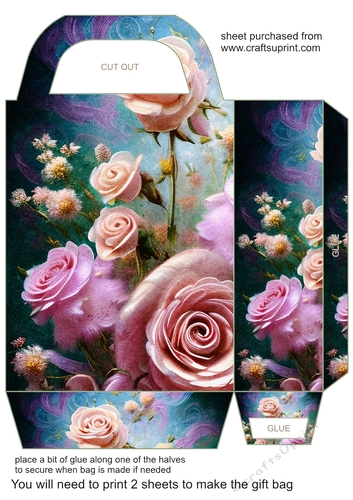 Pink and blue floral gift bag 7