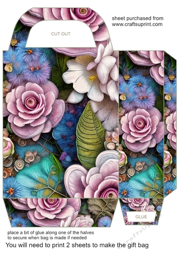 Pink and blue floral gift bag 8