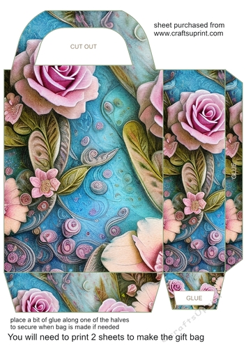 Pink and blue floral gift bag 9