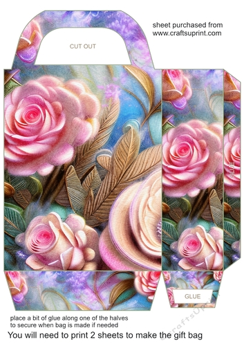 Pink and blue floral gift bag 10