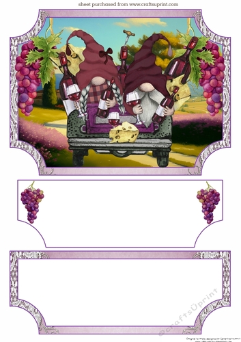 Wine gnomes easel topper and layered stopper(no base)