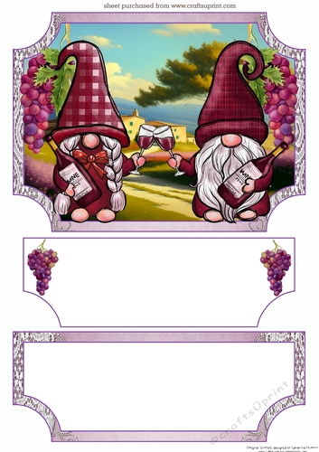Wine gnomes easel topper and layered stopper(no base) 1