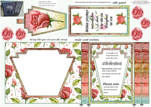 Red rose Birthday aperture card 2