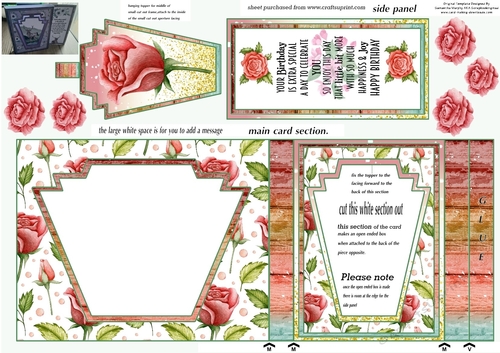 Red rose Birthday aperture card 3