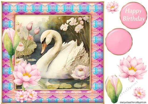 Swan on lake card front 1