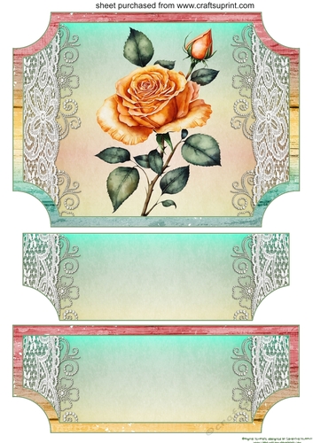 Single rose easel topper and layered stopper 6