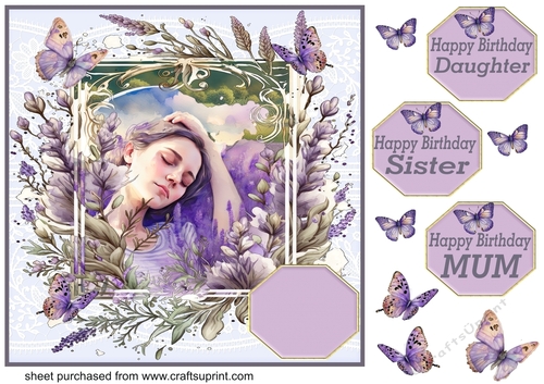 Lavender girl card front 2