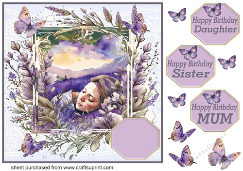 Lavender girl card front 3
