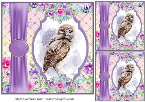 3 Pansy bird card fronts/toppers 4