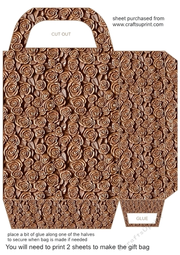 Carved wood effect gift bag 2