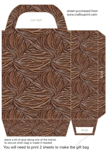 Carved wood effect gift bag 4
