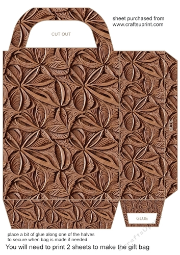 Carved wood effect gift bag 5