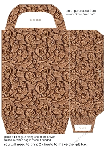 Carved wood effect gift bag 6