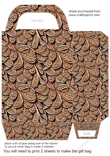Carved wood effect gift bag 7