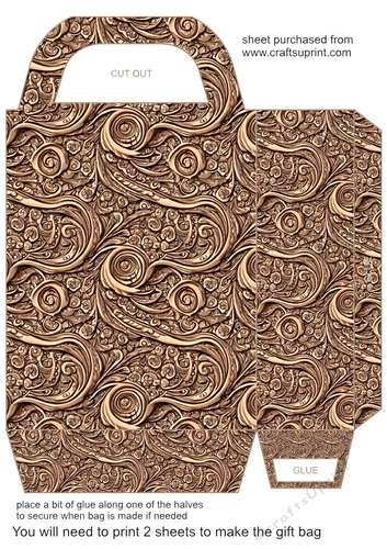 Carved wood effect gift bag 8