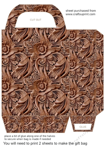 Carved wood effect gift bag 9