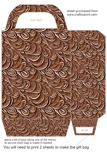 Carved wood effect gift bag 10