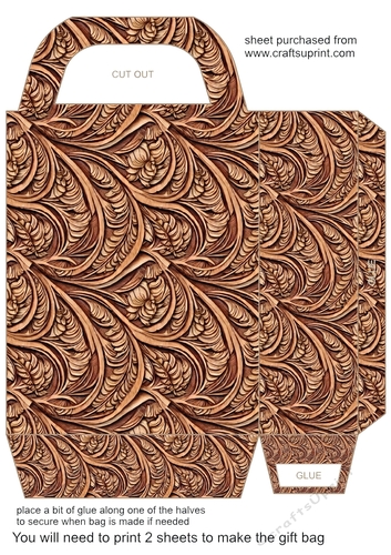 Carved wood effect gift bag 11