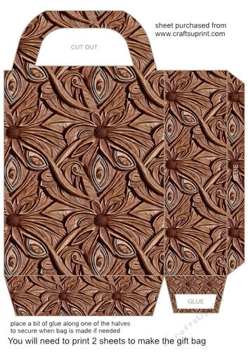 Carved wood effect gift bag 12