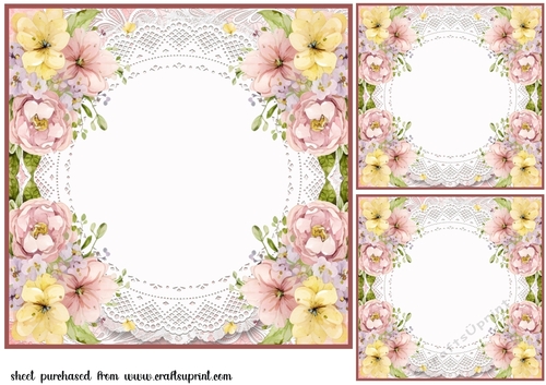 3 Light floral card front/toppers