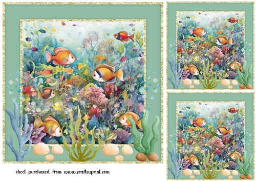 3 Floral fish card fronts/toppers 4