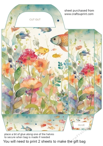Floral fish gift bag 3