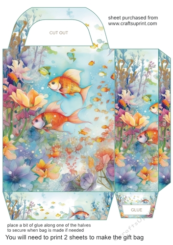 Floral fish gift bag 6