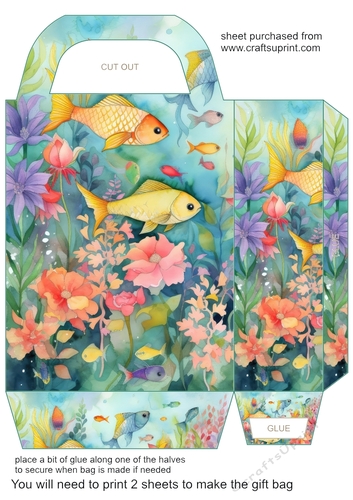 Floral fish gift bag 7