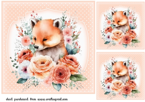 3 Floral cub card front/toppers(n)