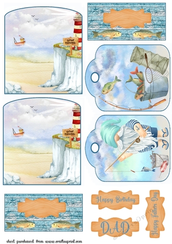 2 Fishing themed pocket tag toppers 4