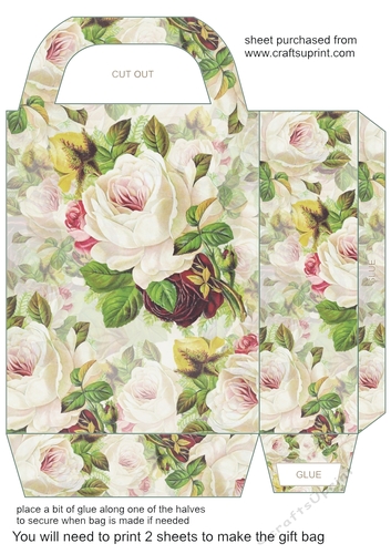 Vintage floral gift bag (n) 3