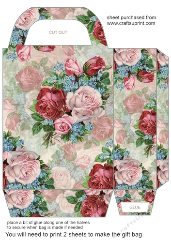 Vintage floral gift bag (n) 4