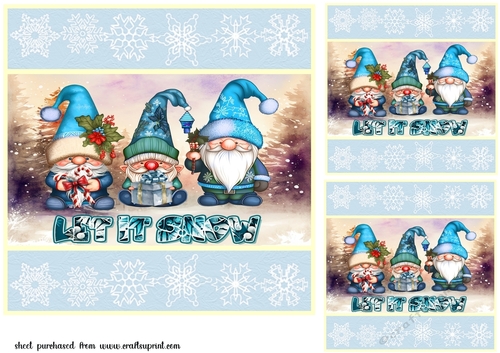 3 Let i snow gnome card fronts/toppers