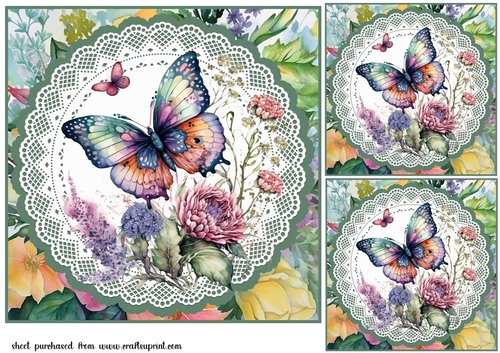 3 Multi floral butterfly card fronts/toppers 4
