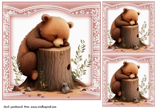 3 The sleepy bear card fronts/toppers