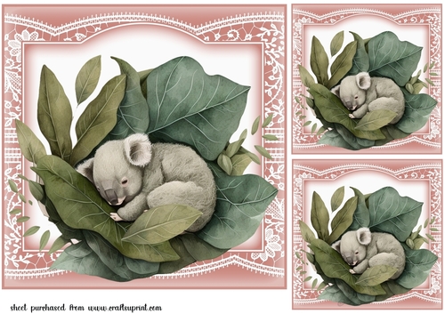 3 The sleepy koala card fronts/toppers